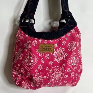 Levi's Pink and White Patterned Shoulder Bag